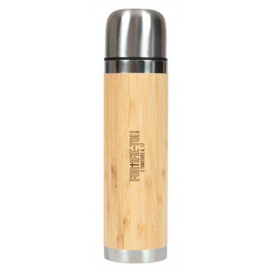 Bouteille thermos grav&eacute;e en bambou
