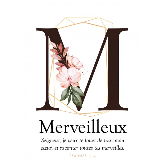 CARTE VB : Lettre M - Merveilleux