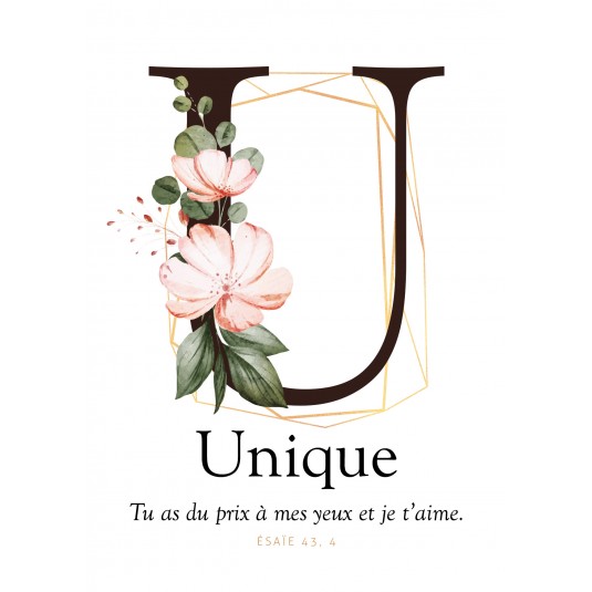 CARTE VB : Lettre U - Unique
