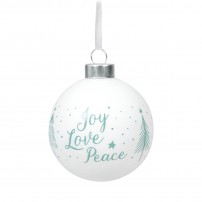 Boule de Noël en verre "Joy, Love, Peace"