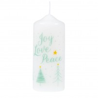 Bougie de Noël "Joy, Love, Peace"