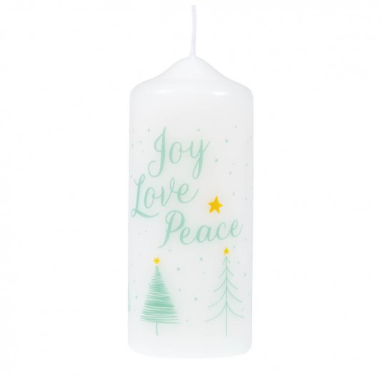 Bougie de Noël "Joy, Love, Peace"