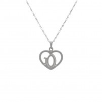 Collier avec pendentif coeur et lettrage "GOD"