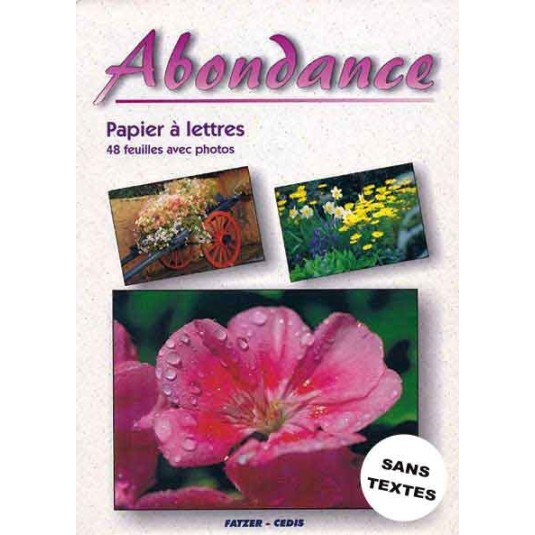 Papier &agrave; lettre sans texte : Abondance