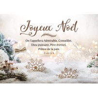 CARTE Fin d'année Décorations de Noël dans la neige