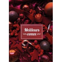 CARTE Fin d'année Décorations de Noël rouges