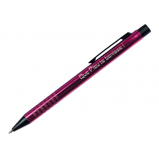 Stylo à bille métalisé "Bénédiction" rose