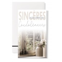 Carnet Condol&eacute;ances Fleurs blanches devant une fen&ecirc;tre