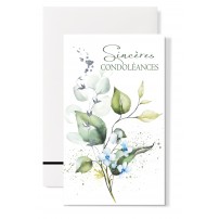 Carnet Condoléances Fleurs bleues et branchages