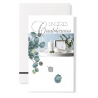 Carnet Condoléances Bougies sur fond vert clair