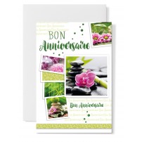 Carnet Anniversaire Fleurs fuschia et galets