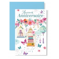 Carnet Anniversaire Cages dorées, fleurs