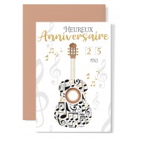 Carnet Anniversaire Guitare notes de musique