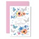 Carnet Baptême Fleurs et papillons argentés