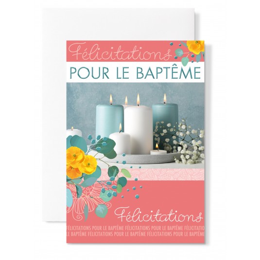 Carnet Baptême Bougies et feuillage