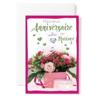 Carnet Anniversaire De Mariage Bouquet dans boîte carrée