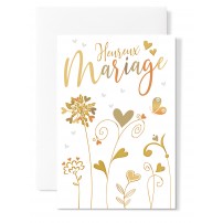 Carnet Anniversaire De Mariage Feuillage et papillon doré