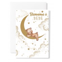 Carnet Naissance Ourson sur lune
