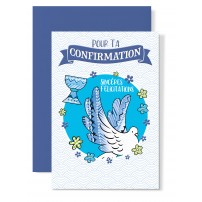 Carnet Calice et colombe sur fond bleu et blanc