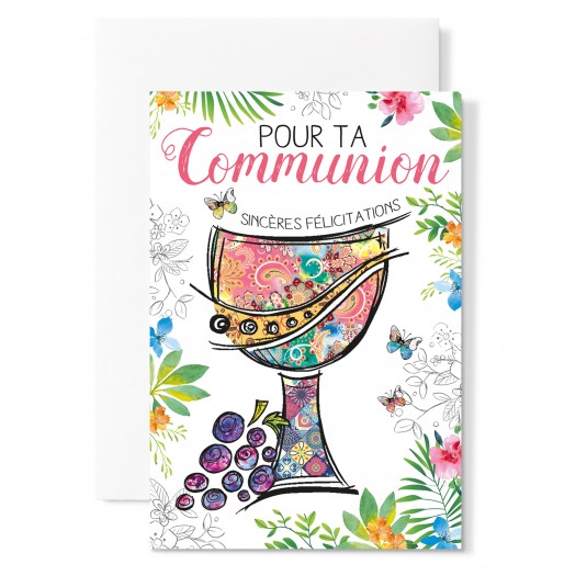 Carnet Communion Calice et Papillons