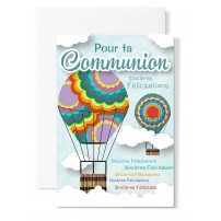 Carnet Communion Montgolfières dans les nuages