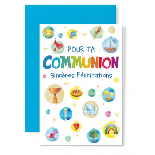 Carnet Communion Calice, pain, colombe