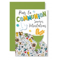 Carnet Communion Calice sur fond d'objets