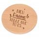 Miroir de poche en bois "Dieu t'aime tel que tu es"