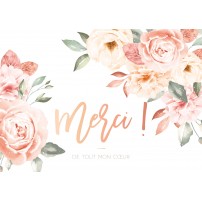 CARTE Avec Message Roses en aquarelle