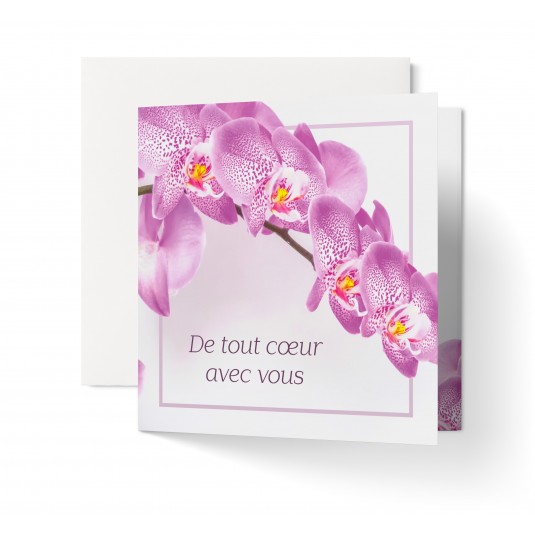 CARNET Branche d'orchidées blanches et roses