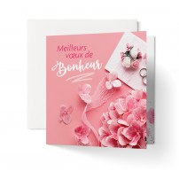 CARNET Fleurs roses et carte d'invitation