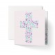 CARNET Croix composée de symboles sur fond lilas