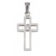 Pendentif Croix en acier inoxydable et zirconium