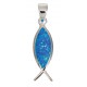 Pendentif Ichtus en argent et nacre bleue