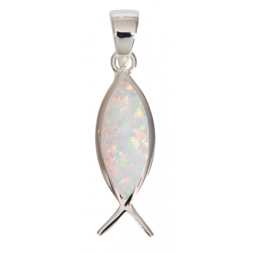 Pendentif nacré en argent 925 et nacre blanche