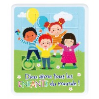 Mini puzzle coulissant "Dieu aime tous les enfants du monde"