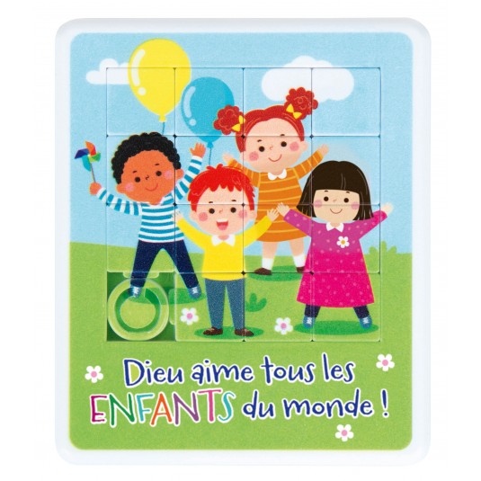 Mini puzzle coulissant "Dieu aime tous les enfants du monde"