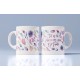 Mug motifs floraux colorés "Tu as du prix à mes yeux"