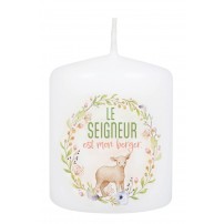 Petite bougie pour Pâques motif agneau.