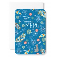 Carnet Div Feuilles multicolores fond bleu