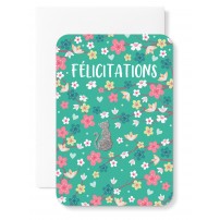 Carnet Div Petites fleurs fond vert