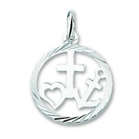 Pendentif Foi, Amour, Espoir en argent