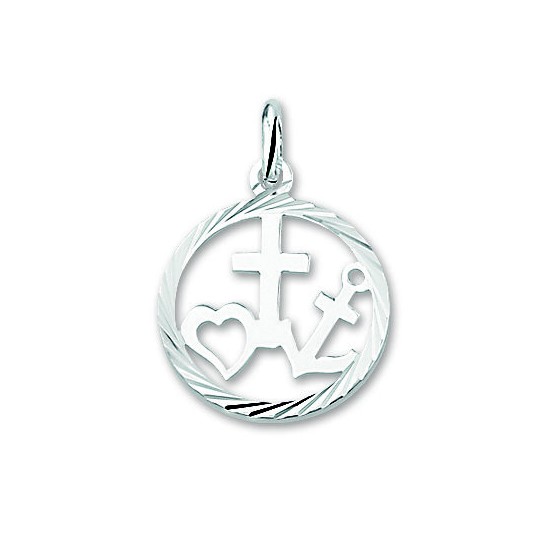 Pendentif Foi, Amour, Espoir en argent