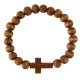 Bracelet croix extensible bois foncé