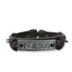 Bracelet en cuir noir, plaque métal "I love Jésus"