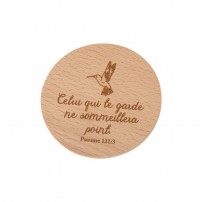 Miroir de poche "Mot d'ordre 2023" en bois