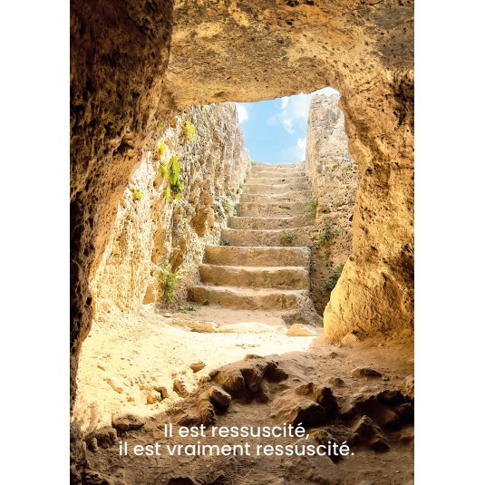 CARTE avec verset Grotte et escalier 