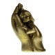 Figurine enfant dans main couleur doré 10cm