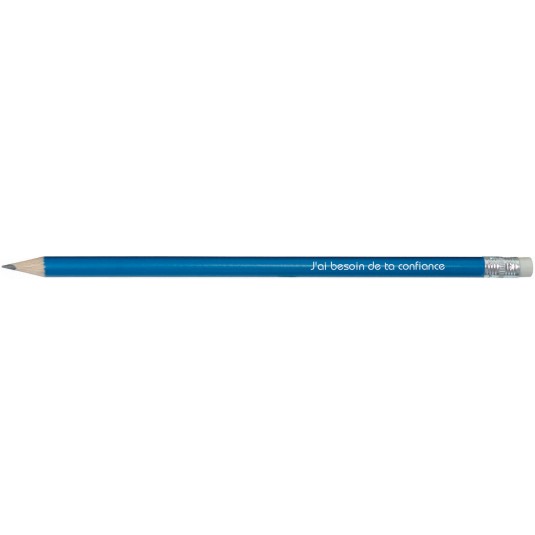 Crayon papier bleu avec gomme