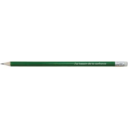 Crayon papier vert avec gomme